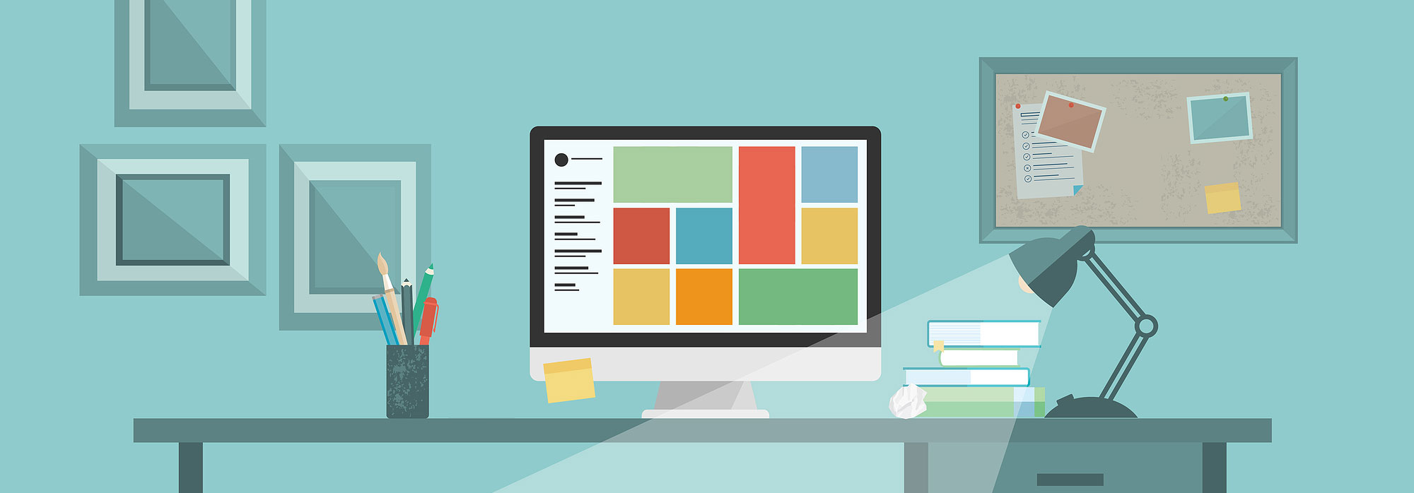 Grafikdesign Arbeitsplatz Illustration